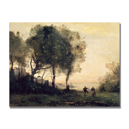 Jean Baptiste Corot 'Souvenir Of Italy' Canvas Art,35x47